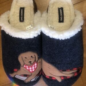 Land’s End Labrador Scuff Felt Slippers Women’s 10 🐶
